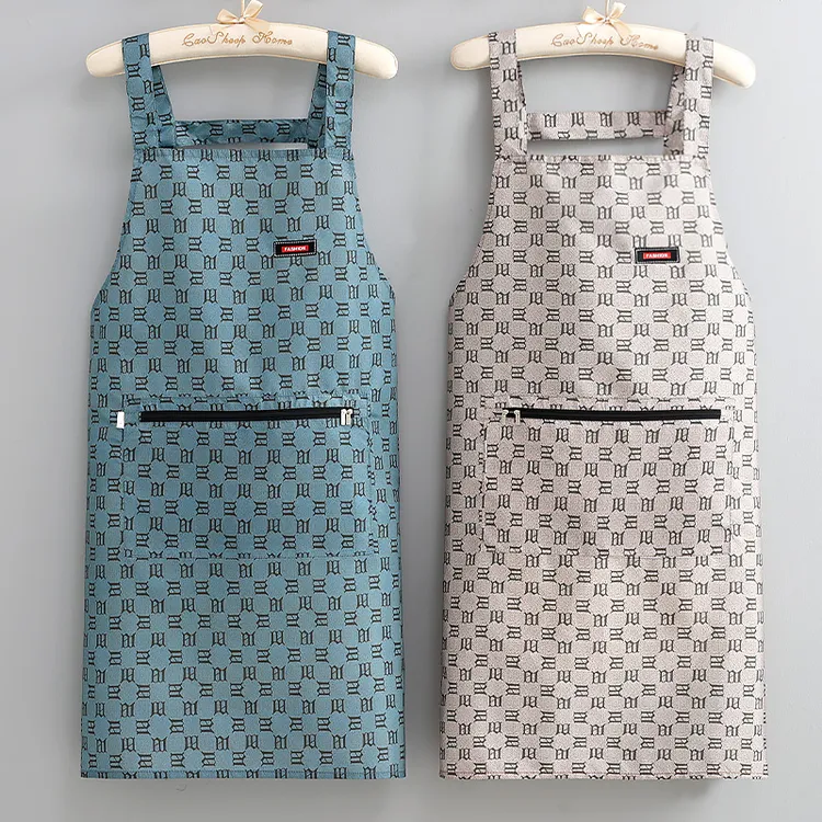 围裙防水防油家用工作服厨房餐饮女韩版围腰定制印字logo上班男士