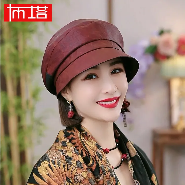 布塔香云纱贝雷帽女款2025新款爆款重磅桑蚕丝防晒防紫外线0644