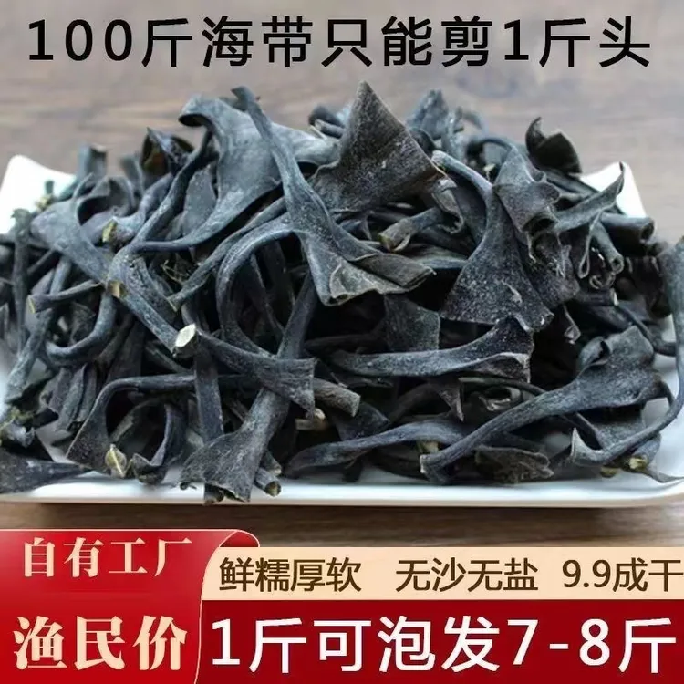 霞浦特产新鲜日晒海带头当季优质厚实爽脆无盐煲汤海带头干货100g