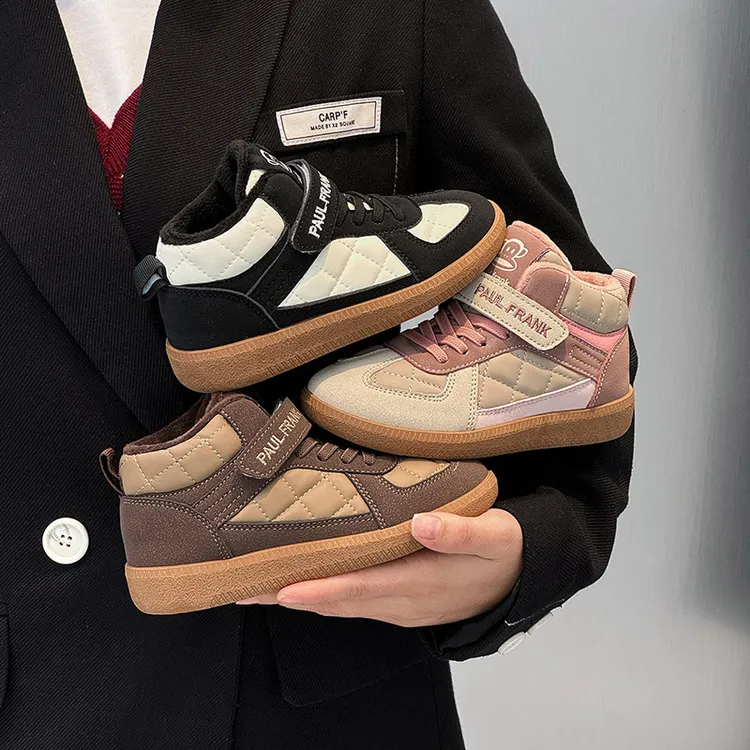 TAT儿童德训鞋冬季新款男童棉鞋加绒ins保暖板鞋女童百搭配休闲鞋