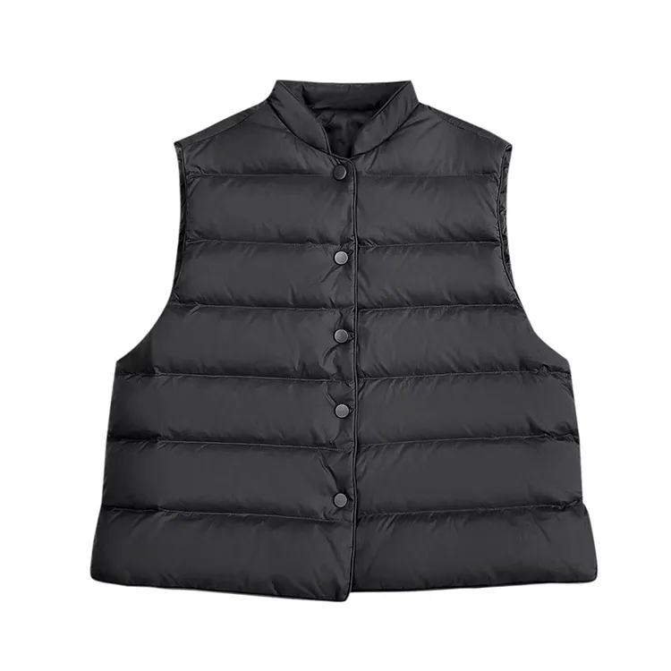 2025秋冬新款小立领羽绒马甲女加厚宽松小个子保暖坎肩轻便外套潮