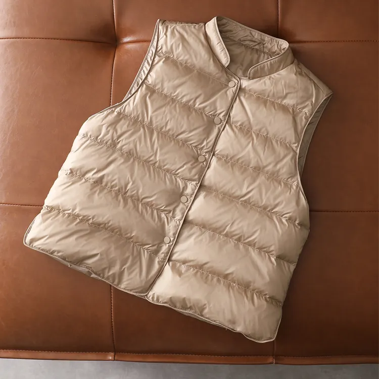 90白鸭绒羽绒马甲女背心简约时尚叠穿内胆立领2025秋冬打底新款