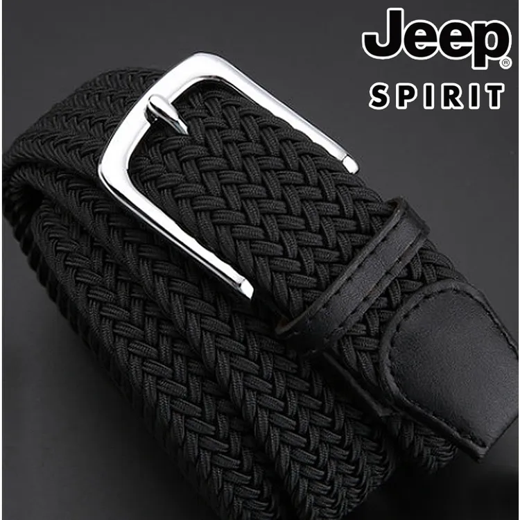 Jeep2023新款编织皮带男女潮年轻人机织帆布腰带裤带针扣休闲夏季