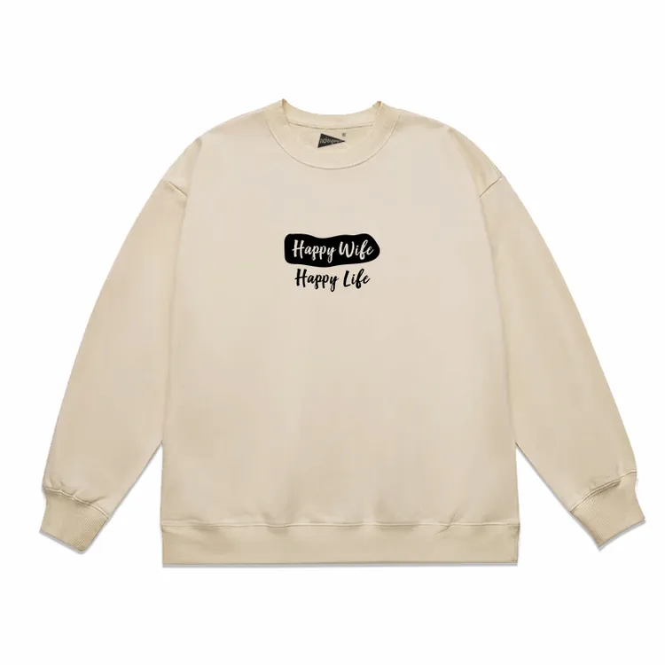 【黑框Happy Wife】原创情侣装秋冬装宽松情侣宽松男女情侣卫衣