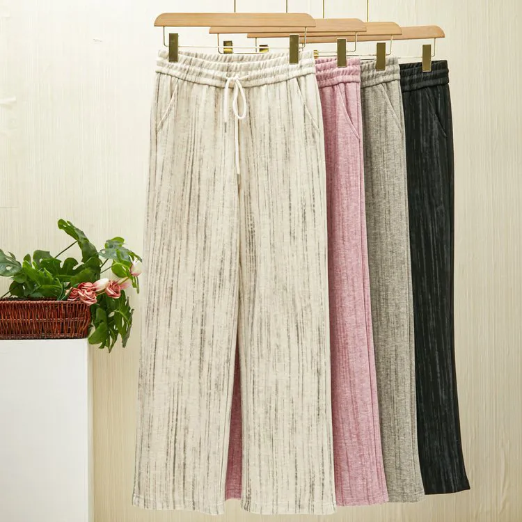 秋季新款休闲减龄高腰遮肉显瘦窄版直筒长裤