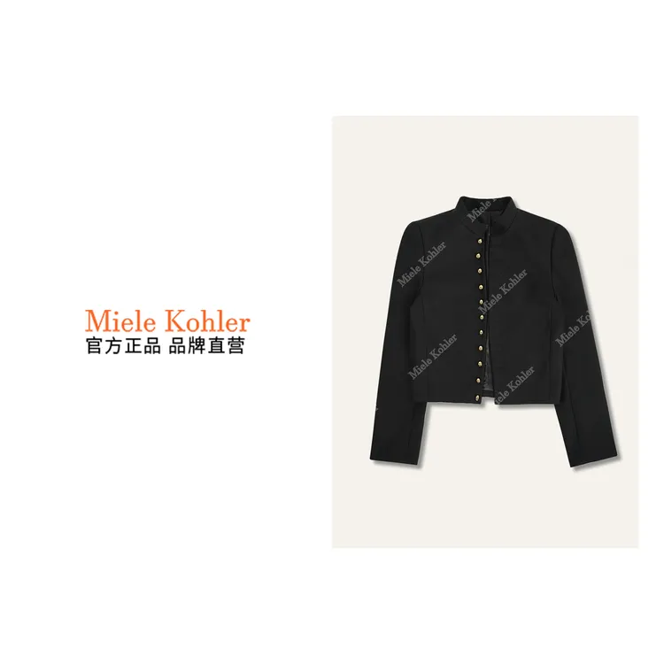 MieleKohler新款设计感立领显瘦羊毛外套时尚休闲百搭MKODKX23002