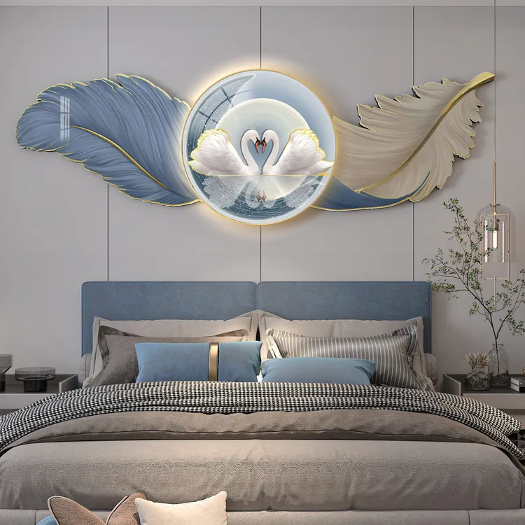 卧室床头装饰画主人房现代简约父母房壁画温馨主卧客厅背景墙挂画