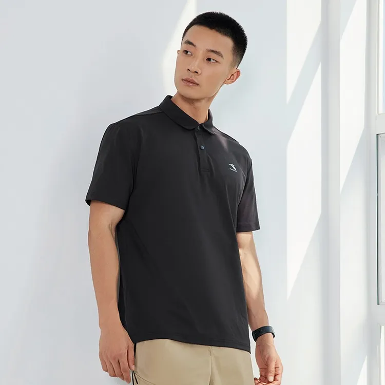 361°运动t恤男2022春季新款透气休闲上衣翻领立体剪裁短袖4116