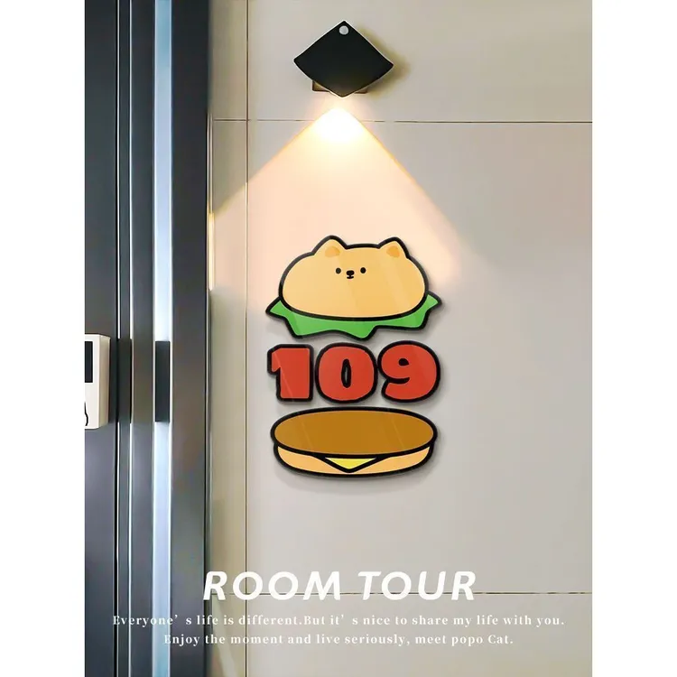 招财进堡外卖放门口指示牌雪弗板门牌家用号码牌数字温馨提示牌