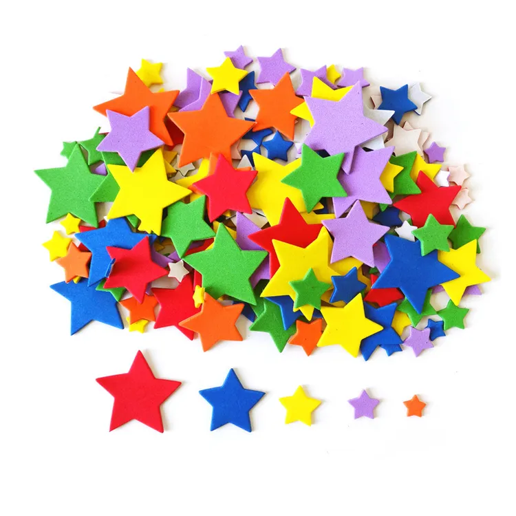 彩色混装星形EVA泡沫贴纸 教室布置五角星贴纸幼儿园装饰星形贴纸