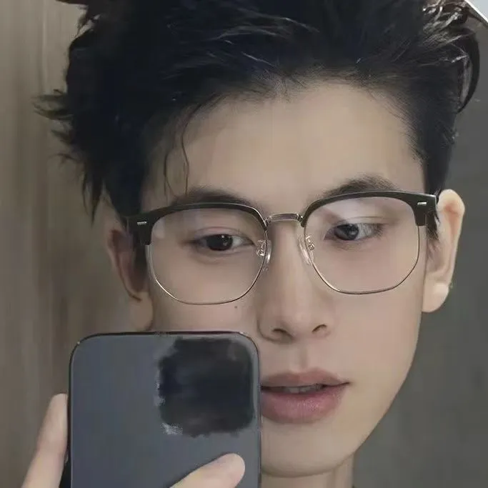 超轻防蓝光眼镜半框文艺休闲理工男款近视度数可配眼镜情侣款眼镜