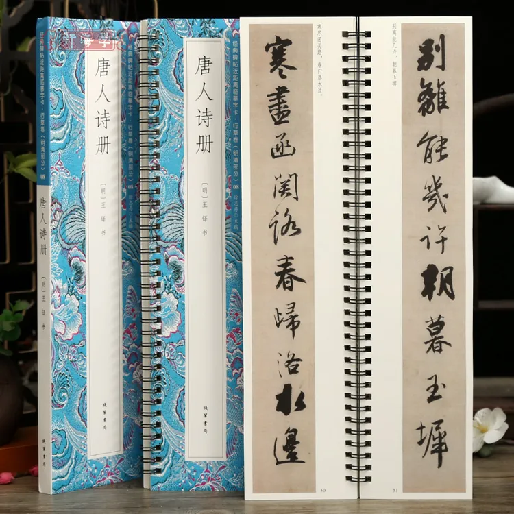 学海轩共18帖王铎唐人诗册碑帖近距离临摹字卡行草卷明清原色原帖
