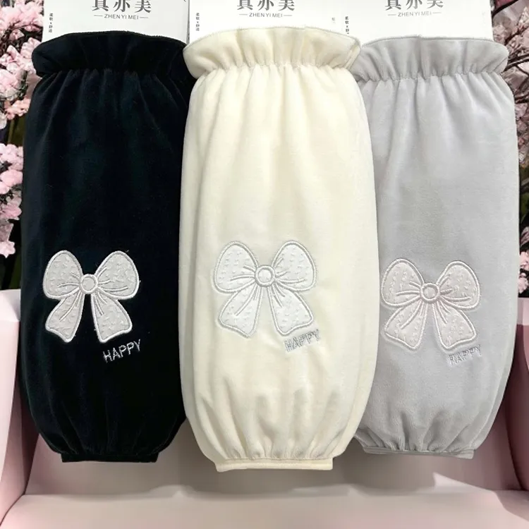 韩版时尚长款加宽防脏套袖女秋冬学生羽绒服护袖口袖套办公棉手袖