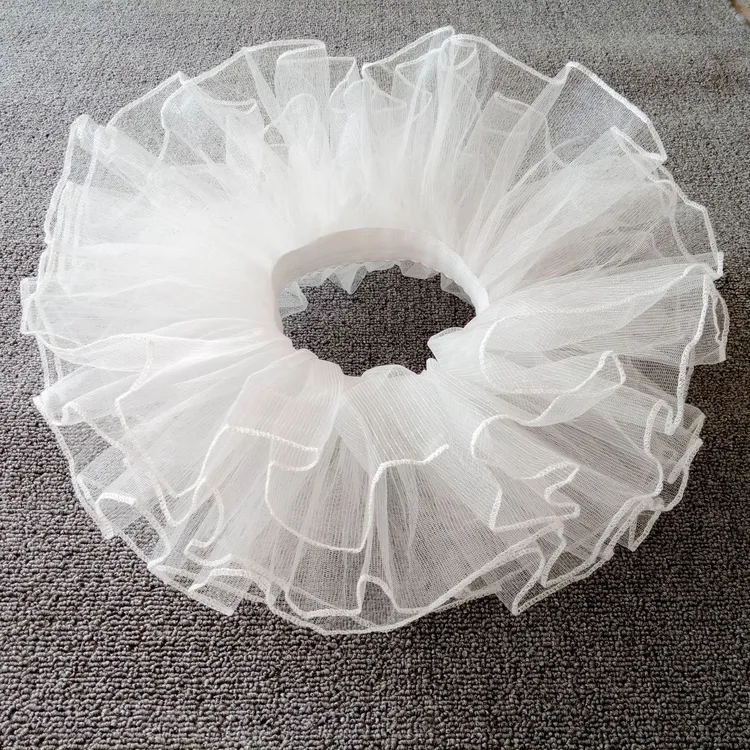 舞蹈纱裙女芭蕾舞蓬蓬裙半身短网纱六一表演裙练功裙白色黑色