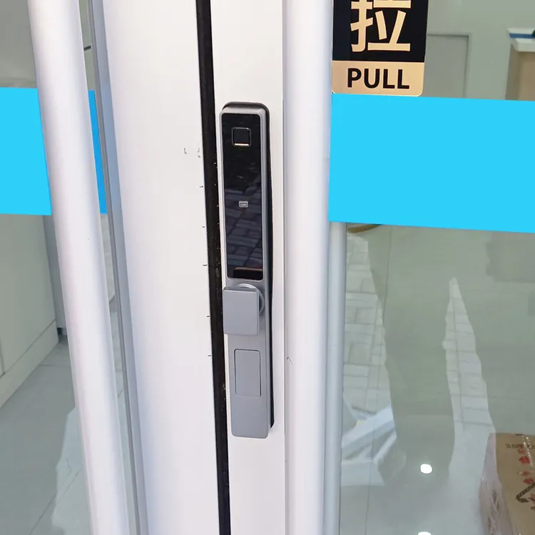 肯德基门智能锁防水户外庭院断桥铝合金门指纹锁推拉移门密码锁