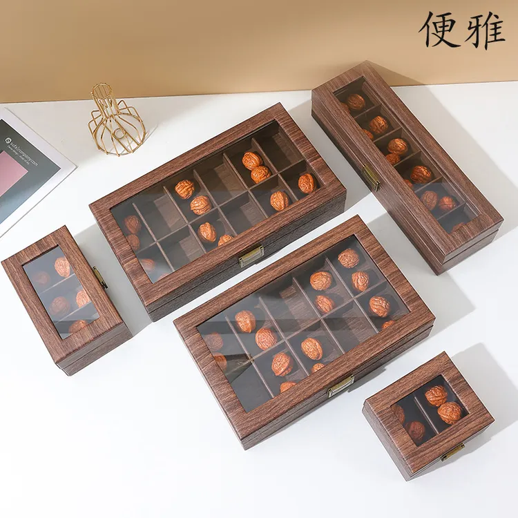 便雅 首饰盒/箱 防尘带盖文玩核桃收纳盒狮子头手串盒核桃储存盒