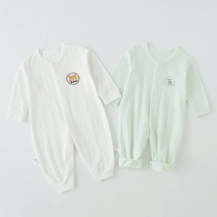 婴儿衣服连体衣春秋夏季薄款纯棉宝宝哈衣爬服四季长袖新生儿睡衣