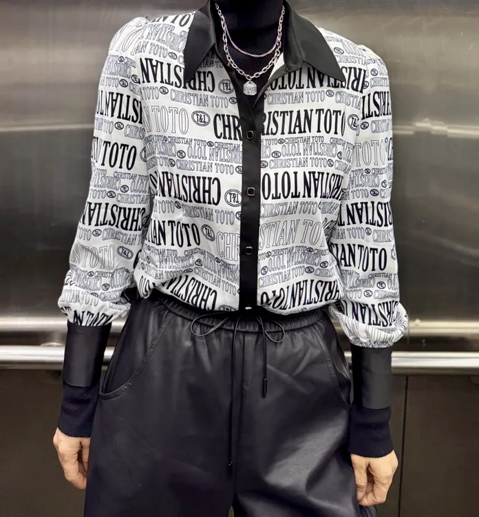 时尚印花长袖衬衫女气质百搭显瘦设计