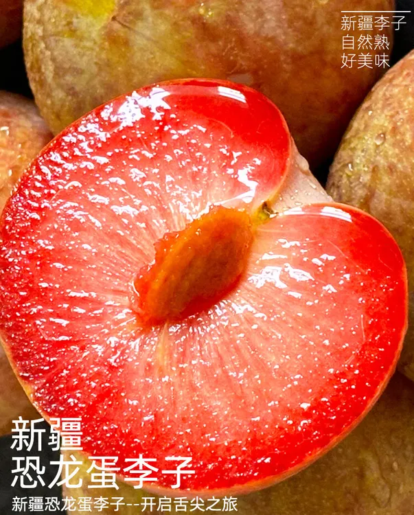 新疆红玫瑰恐龙蛋李子优选红皮红肉大李子产地现发（空运包邮）