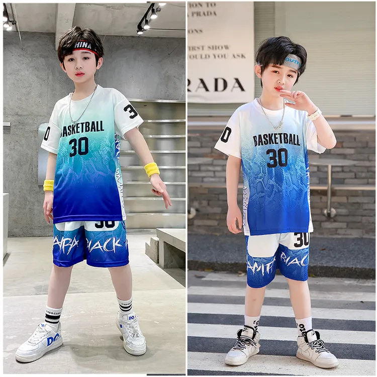 篮球服儿童男童洋气夏季男孩学生速干休闲训练帅气薄款套装透气网