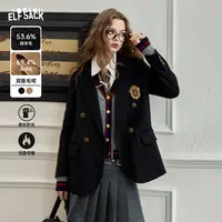 3008【金拐子】妖精的口袋复古学院风呢子大衣女2024秋冬新款双面
