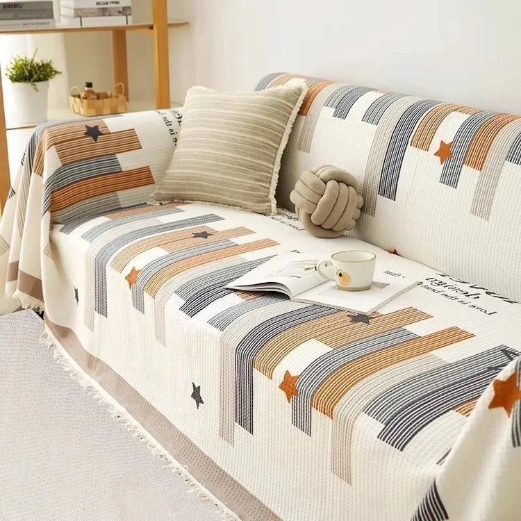 沙发垫沙发套盖布轻奢简约防滑千鸟格靠背巾全盖盖布巾