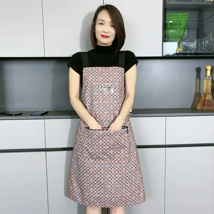 时尚成人防水防油防污围裙家用做饭女士洋气可爱韩版围裙