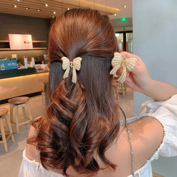 简约气质百搭发卡超仙仙女蝴蝶结发夹刘海小夹子后脑勺抓夹头饰