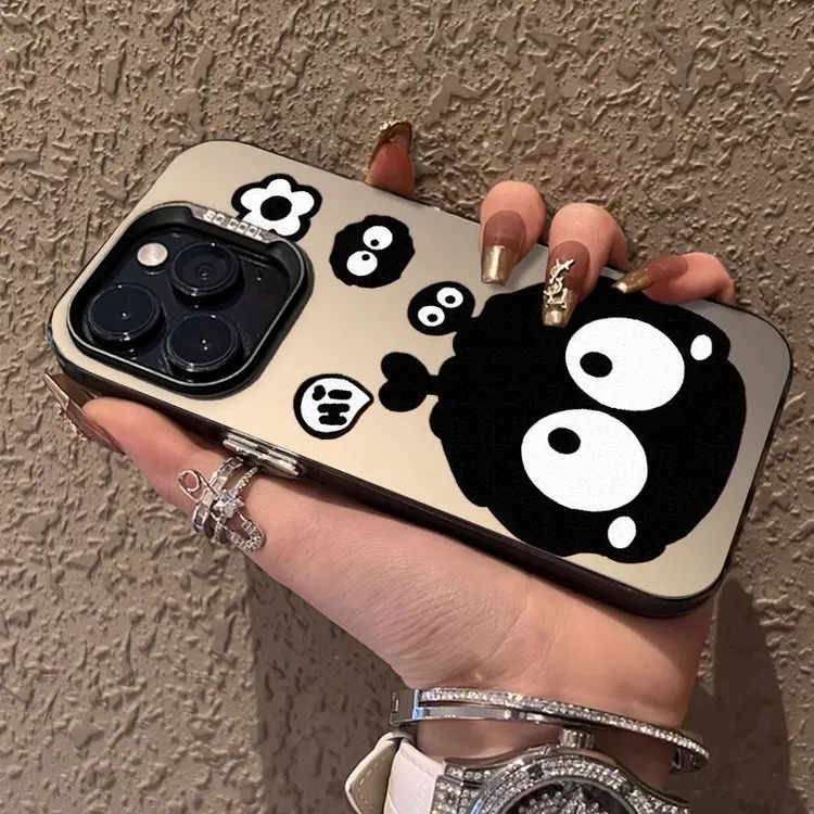 苹果15promax手机壳新款iphone14pro发芽煤球ip13pm彩银彩绘12pro