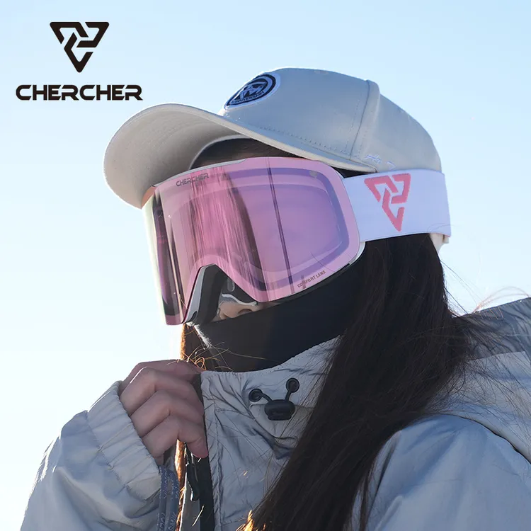 CHERCHER柱面无边框大视野高清防雾滑雪镜男女护目镜可卡近视EPRO