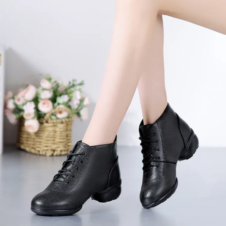 【325两点】秋冬新款加绒水兵舞鞋广场舞跳舞鞋中跟软底透气舞蹈鞋