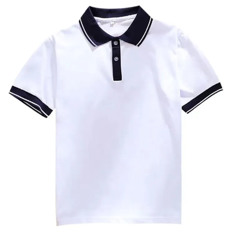 学生校服短袖夏季薄短袖上衣中学生校服白色polo衫高级中学校服棉