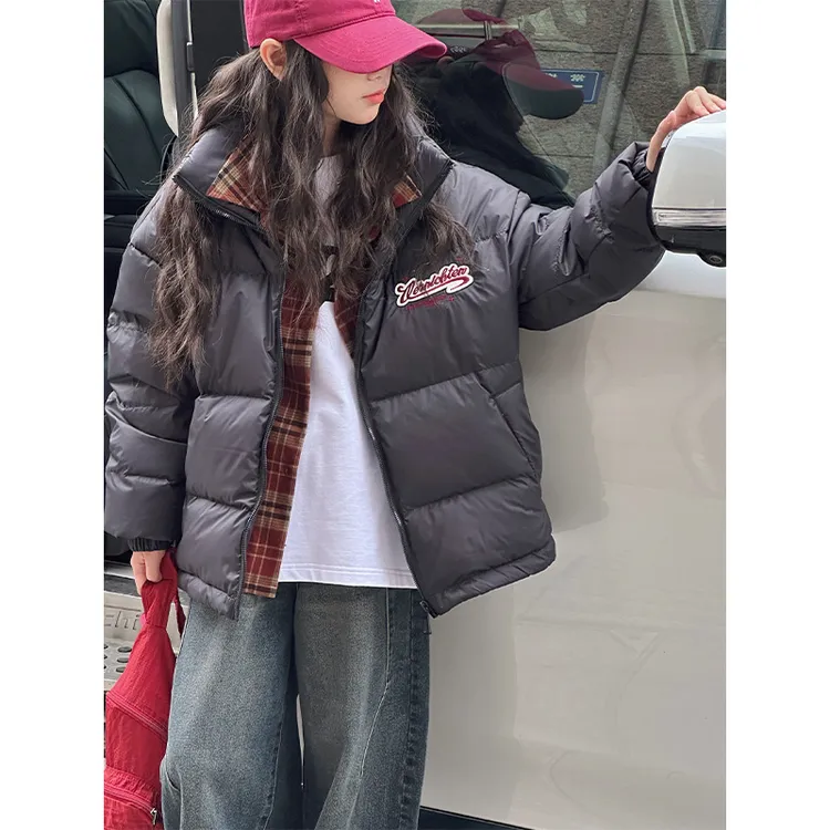 K27987假两件拼接女童棉衣2024冬装新款儿童加厚大童洋气外套棉服