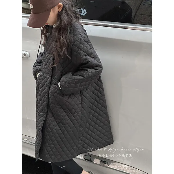 K25549女童冬季棉服儿童夹棉加厚外套2023秋冬新款中长款棉衣保暖