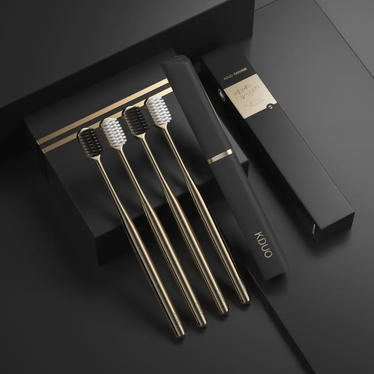 KDUO科朵轻奢玫瑰金成人超柔软毛牙刷情侣套装