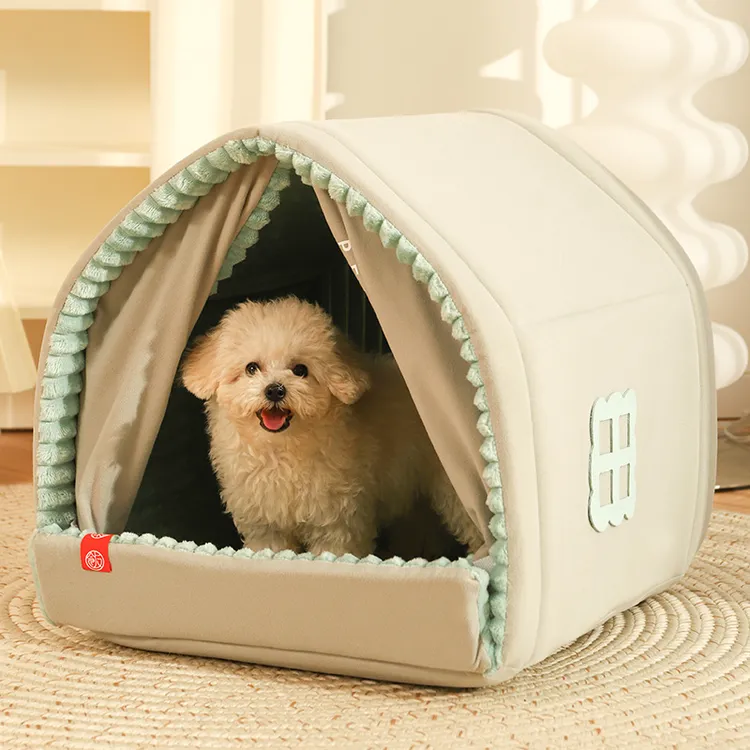 狗窝冬天保暖加厚小型犬房子封闭式宠物冬季狗狗床猫窝全封闭狗屋