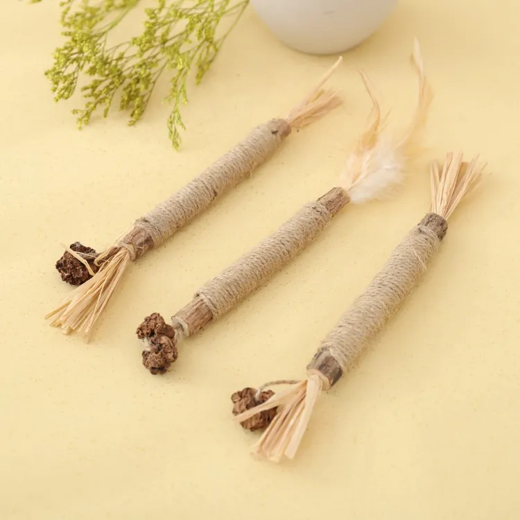 猫咪磨牙棒木天蓼猫玩具自嗨神器解闷洁齿逗猫棒宠物拉菲草猫草