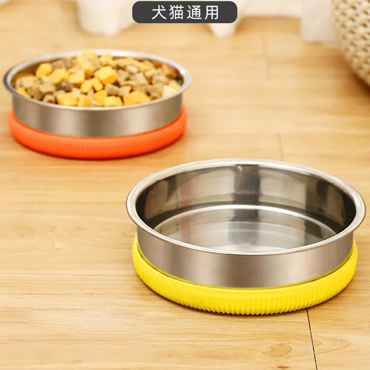 狗狗碗食盆不锈钢护颈猫咪喝水碗防滑防打翻狗粮饭盆猫碗宠物用品