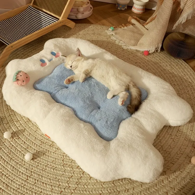 宠物暖暖莓猫饼窝垫布偶美短猫咪垫子通用可爱保暖舒适踩奶秋冬款