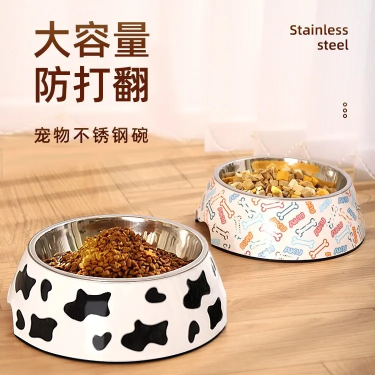 狗狗碗食盆防打翻猫咪喝水碗大型犬专用饭盆不锈钢猫粮碗宠物用品