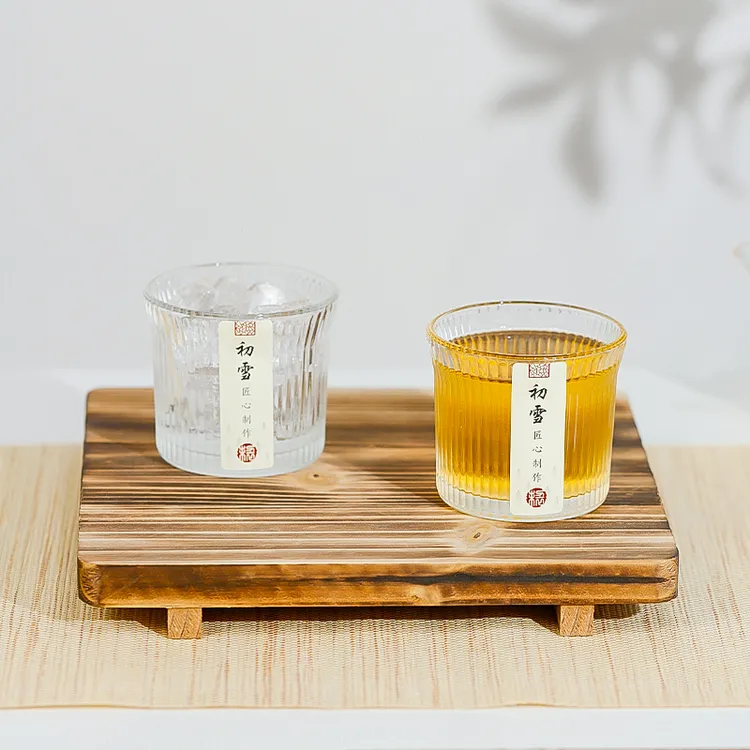 【拍1发6】玻璃杯小众锤纹初雪杯家居喝茶杯通用杯高颜值喝酒酒杯子