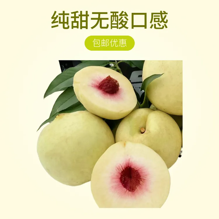 湖北农家自种冬桃自然成熟套袋果纯甜无酸黄皮红心5斤包邮
