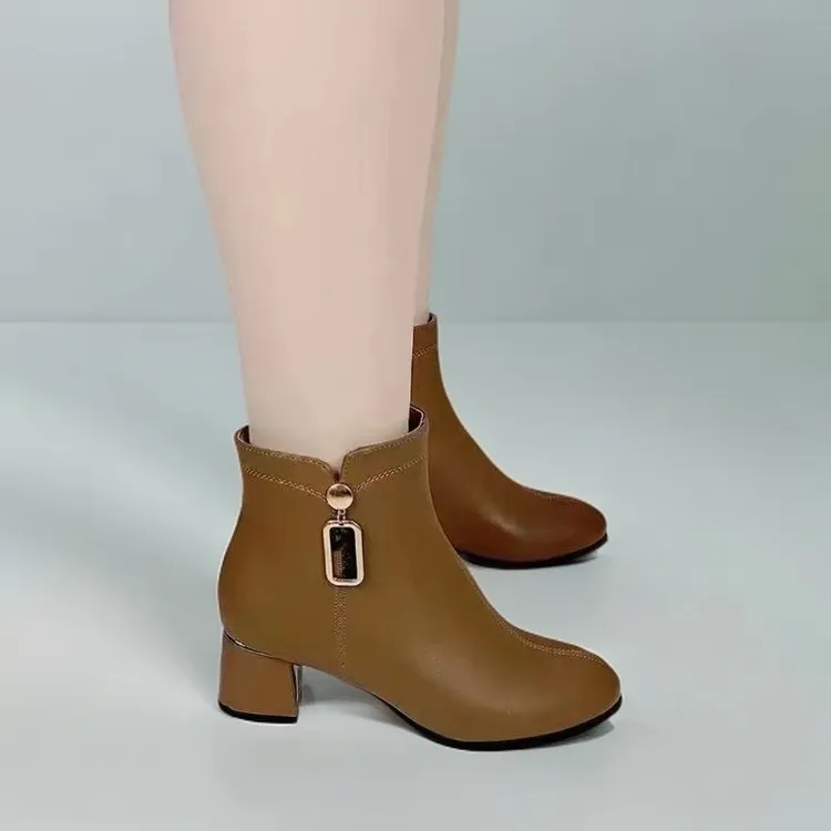 2024【真皮】秋冬加绒新款马丁靴子靴女皮靴短靴尖头软底软皮英伦