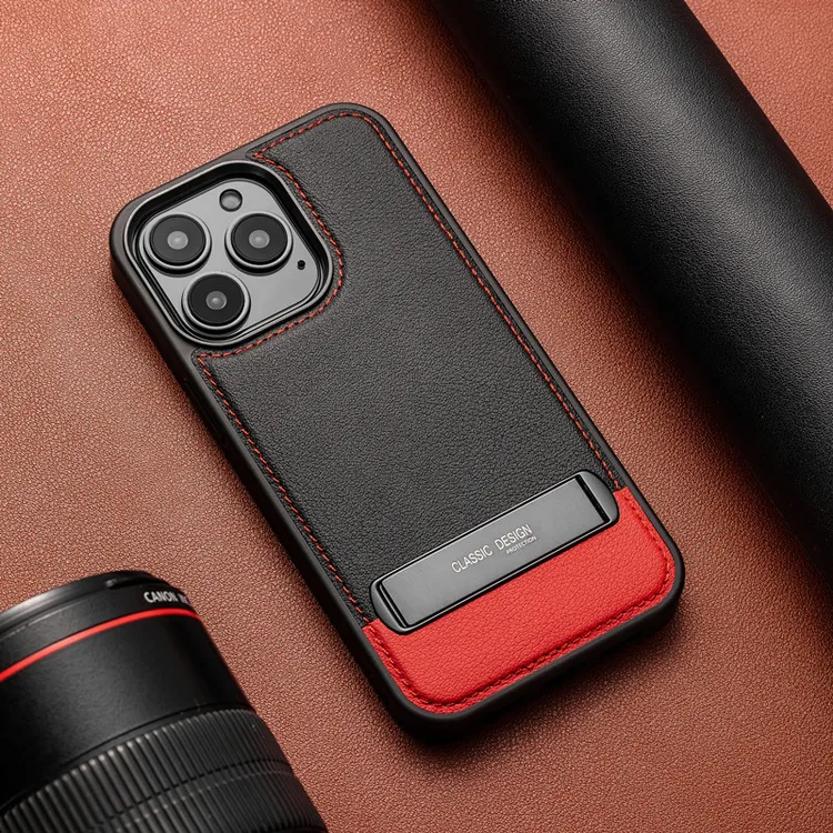 [头层牛皮]适用苹果16ProMax真皮支架手机壳iphone15/14高档商务