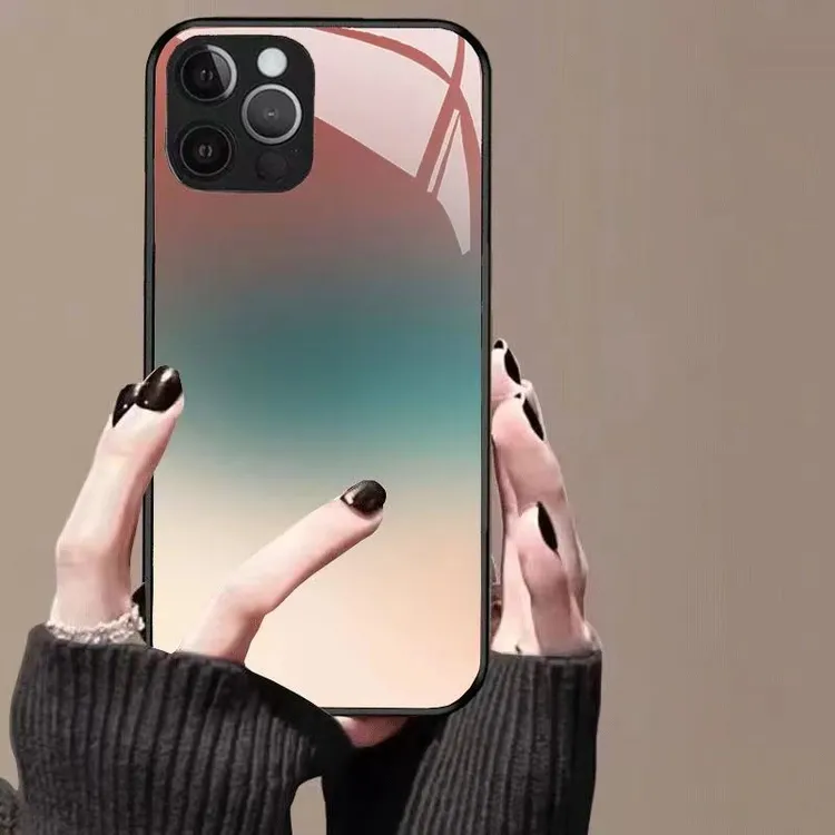渐变色苹果15手机壳iPhone14Pro玻璃13/12全包11软壳Xs/XR/67P/8P