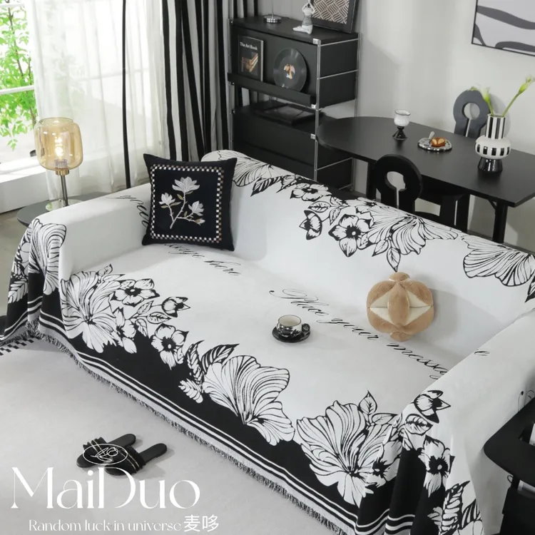 【闭月羞花】轻奢雪尼尔防滑防尘一片式沙发盖布四季款沙发全盖布