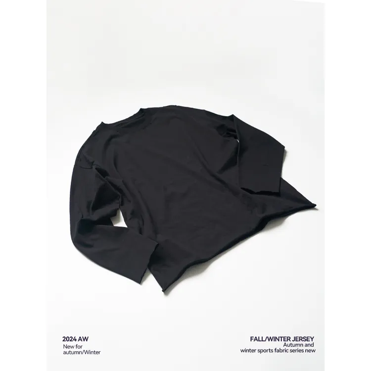 WetGrade叠穿神Tee卷边破坏打底衫男纯色纯棉美式vintage圆领长袖