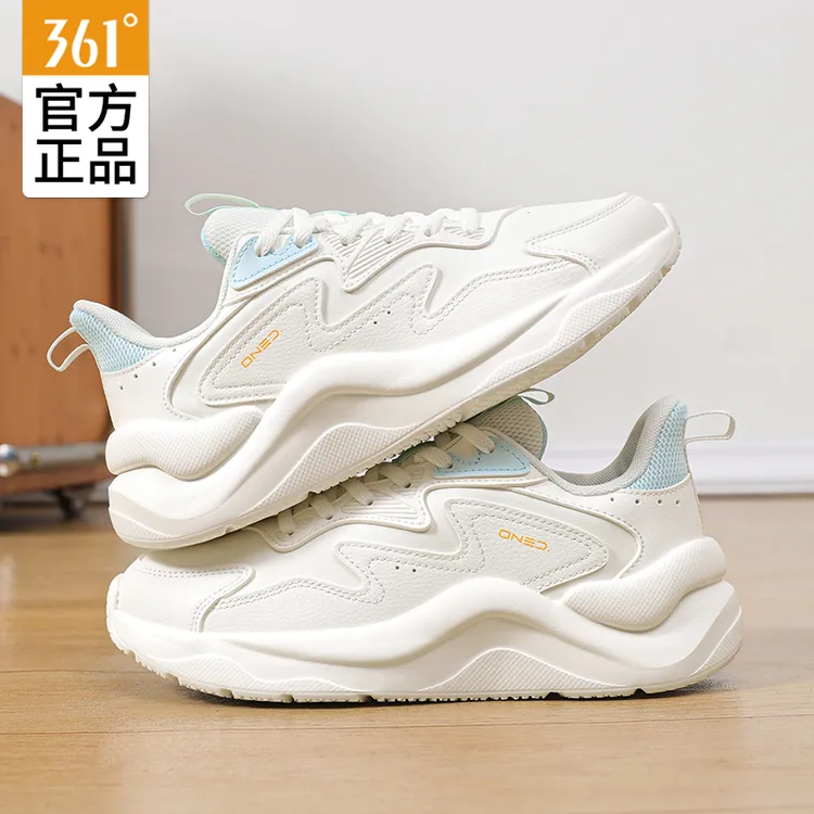 361女鞋皮面防水运动鞋2025秋冬新款复古百搭老爹鞋潮流休闲鞋子