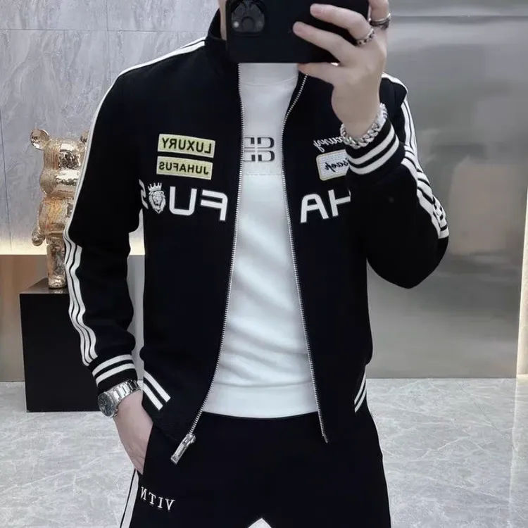 度尚男装-2025秋冬新款高品质时尚修身气质立领加棉加厚夹克外套