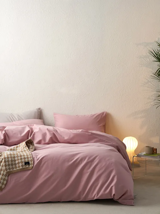 【100%棉】全棉磨毛正品A类高货100S长绒棉陶瓷磨毛纯色简约四件套